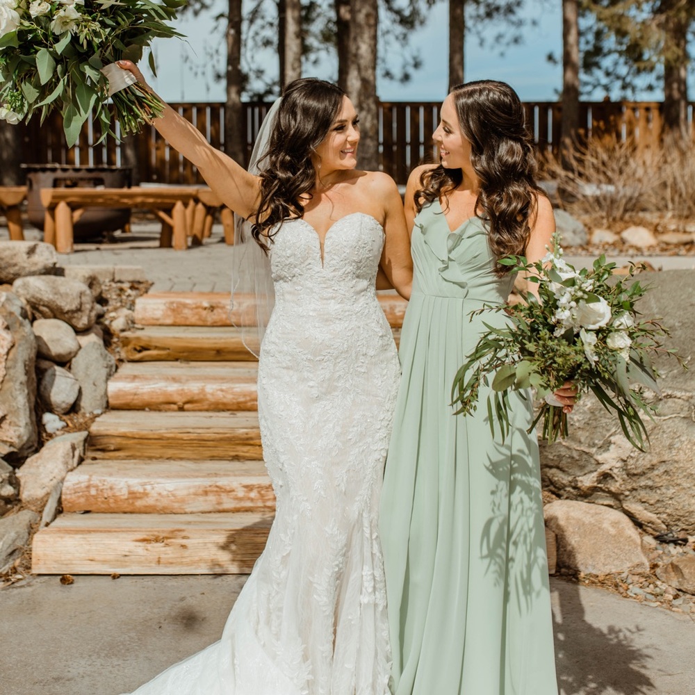 Azazie Erica Dusty Sage Bridesmaid Dress - Picture 4 of 5